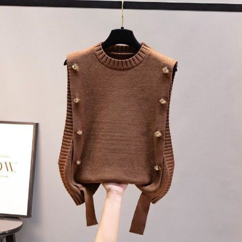 Knitted Loose Top Sweater Vest