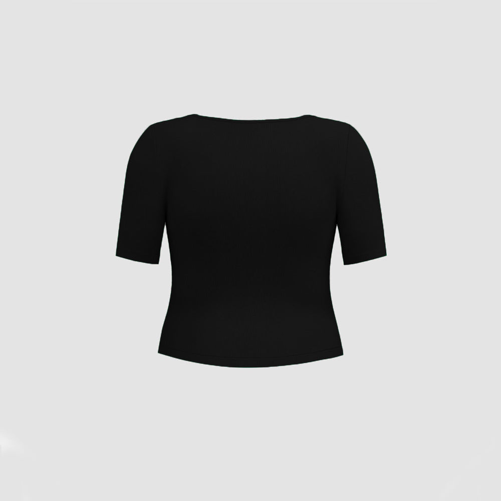 New Solid Color Slim-fit Simple Ins Casual Base Top