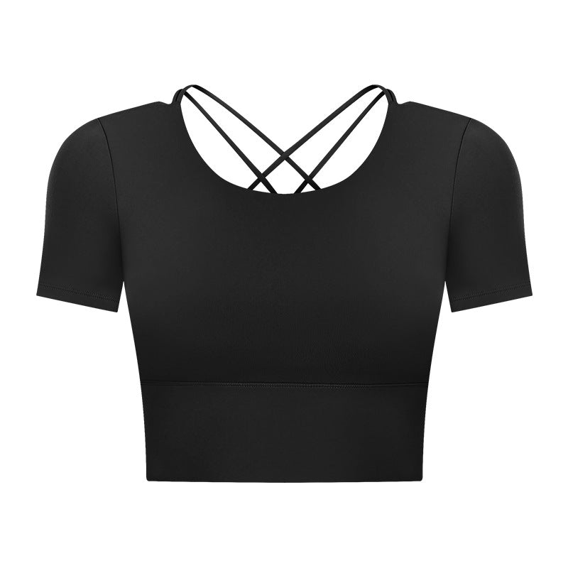 Outdoor Leisure Short Summer Women With Chest Pad Yoga T-shirt