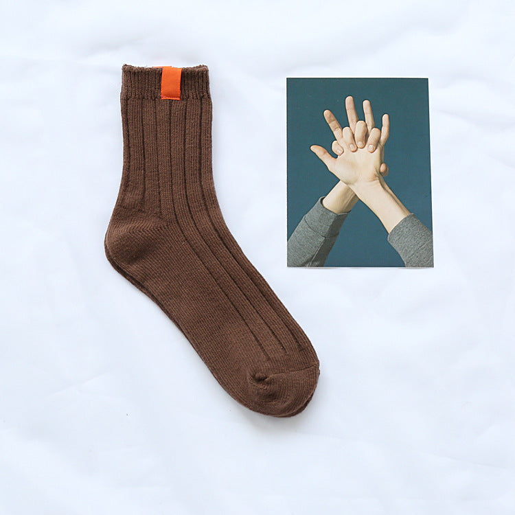 Thick cotton thread double needle pile pile socks