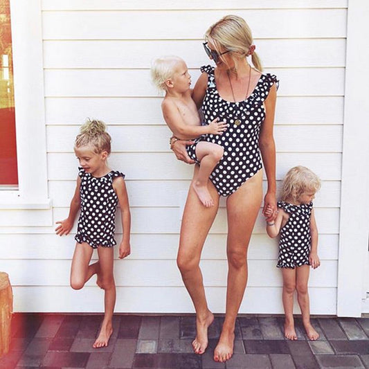 Polka dot swimsuit set