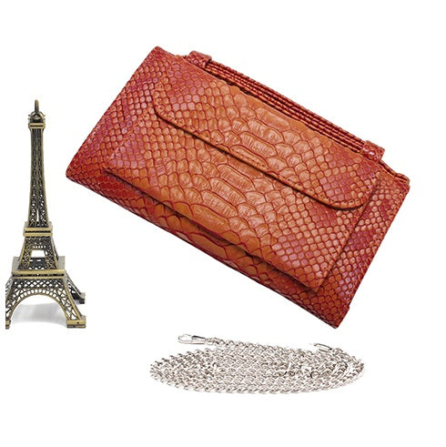 New snake pattern clutch bag handbag chain shoulder Messenger bag wallet ladies long section