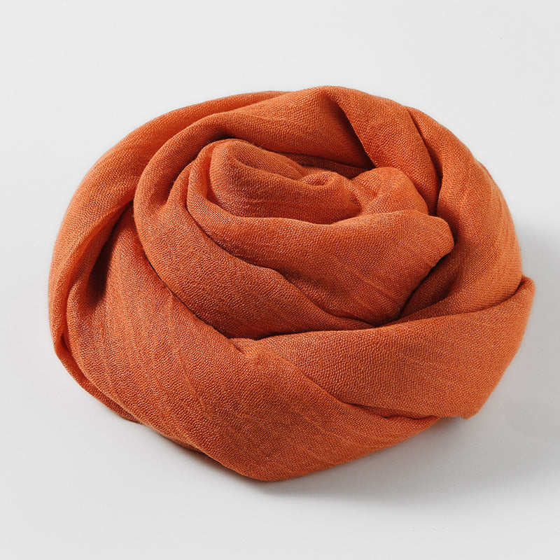 Women's Fashion Artistic Solid Color Cotton And Linen Scarf