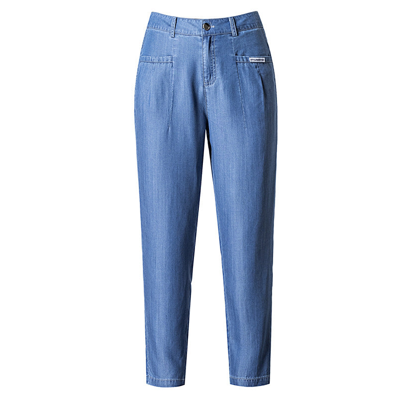 Fashionable casual, thin and medium waist jeans