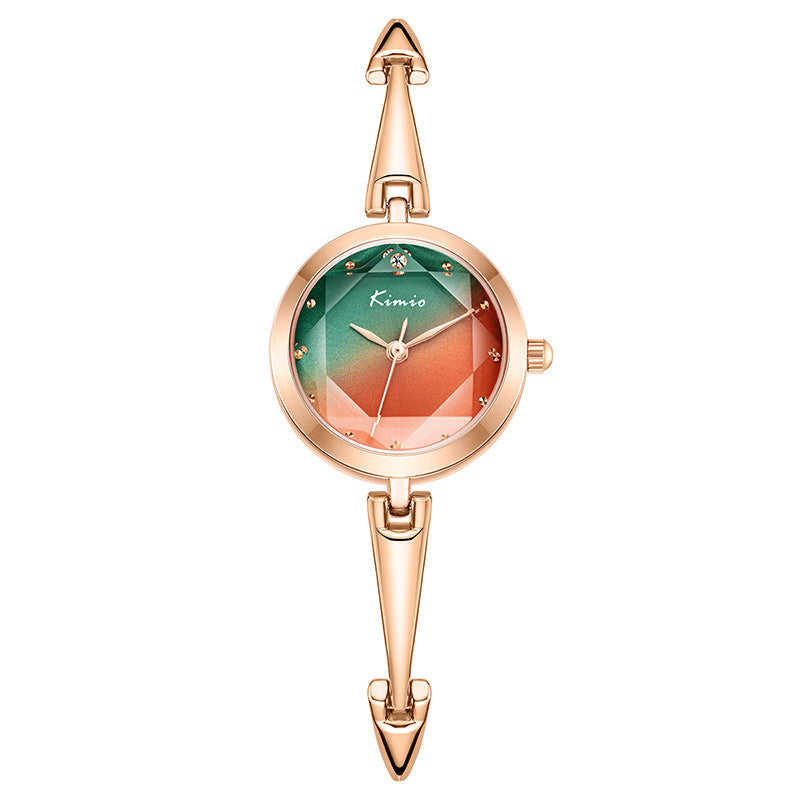 Gradient color small female quartz watch