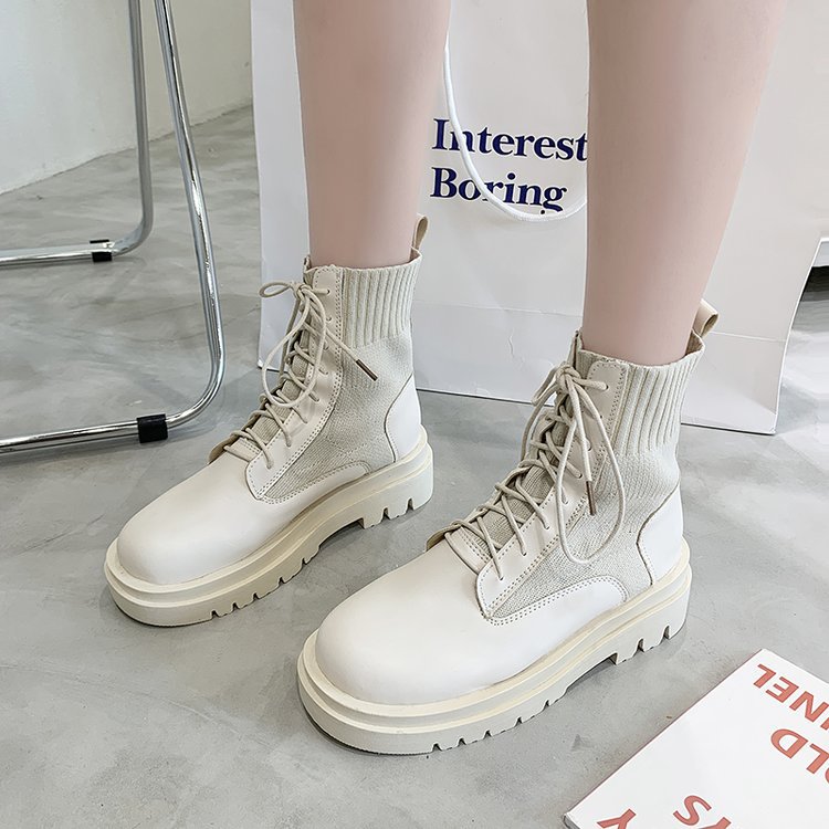 Women's Thin Thick-soled Lace-up Ankle Boots