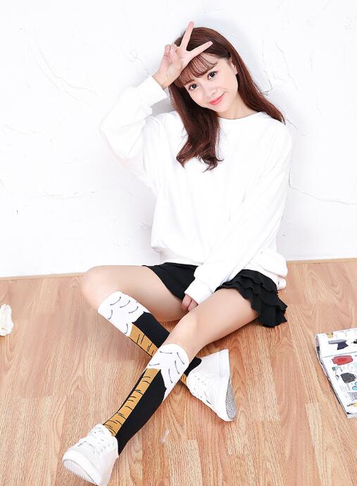 Day department school wind scheming thin medium socks lady over knee chicken feet socks creative thin leg socks pile socks pile socks long