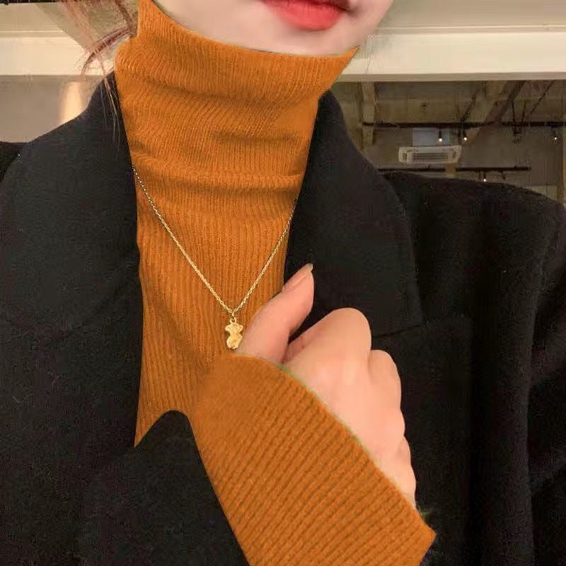 Slim Fit Turtleneck Base Thick Sweater For Women
