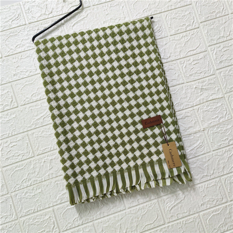 Imitation cashmere houndstooth scarf