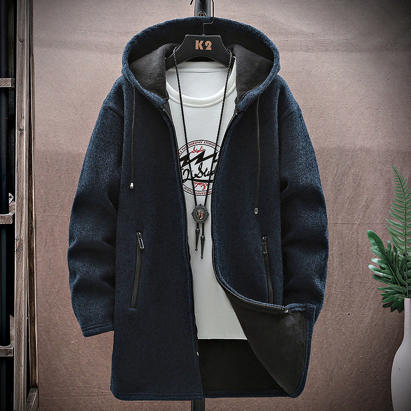 New Men's Chenille Hooded Cardigan Sweater
