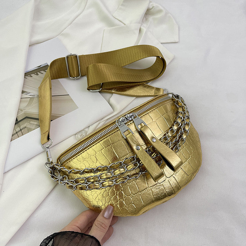 Stone Pattern Messenger Bag Female Temperament Wide Shoulder Temperament