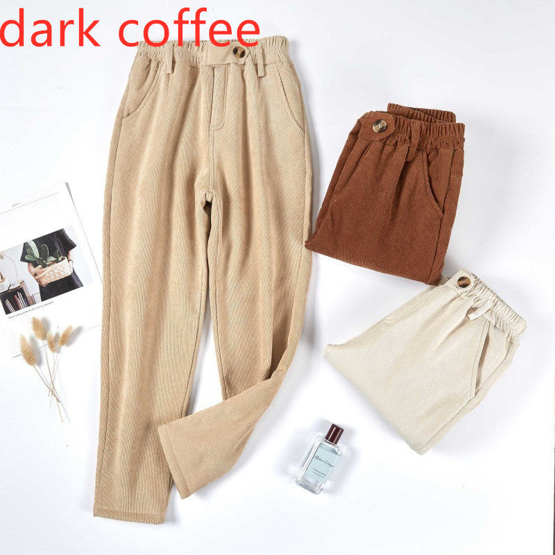 Lamb Wool Corduroy Ladies' Casual Pants