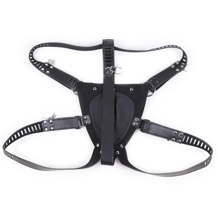 Chastity Leather Pants With Lock Bondage Black Men