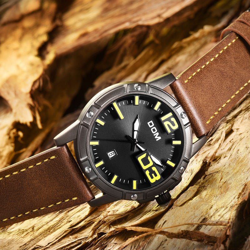 Waterproof quartz strap watch