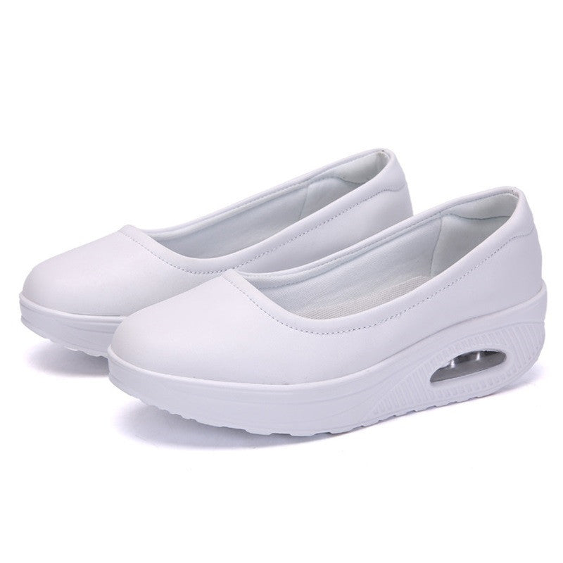 Plus size women's casual heightened wedge heel shoes
