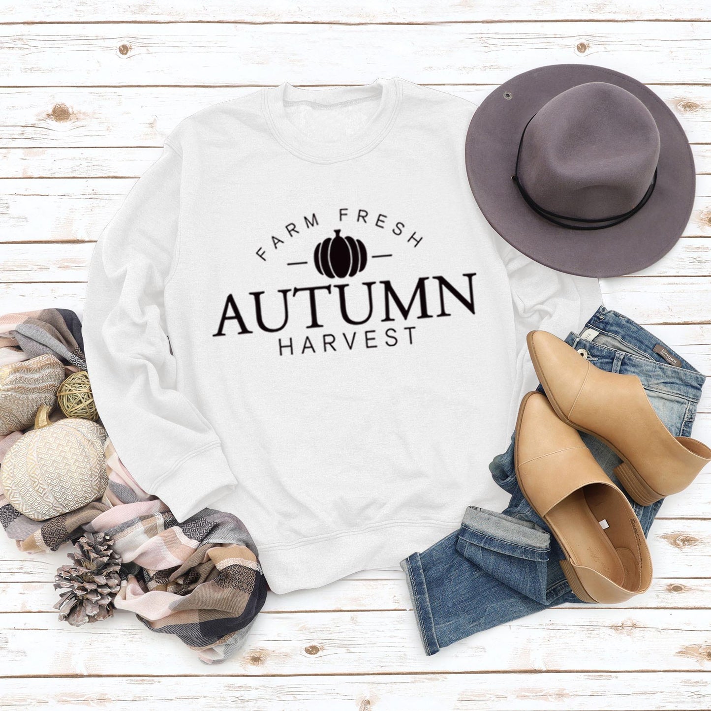 Letter Round Neck Fashionable Loose Long Sleeve Sweater