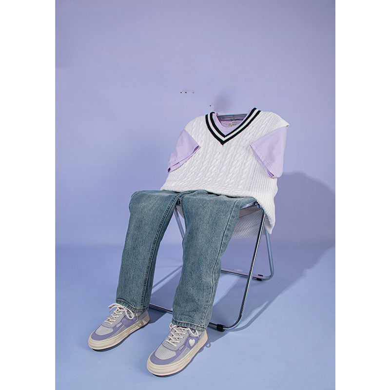 Sweet And Cool Girl Purple Heart Casual Shoes