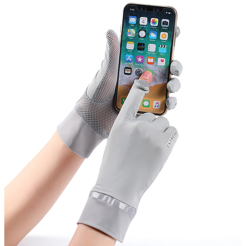 Ladies Ice Silk Gloves Sunscreen Anti-UV Outdoor Thin Style
