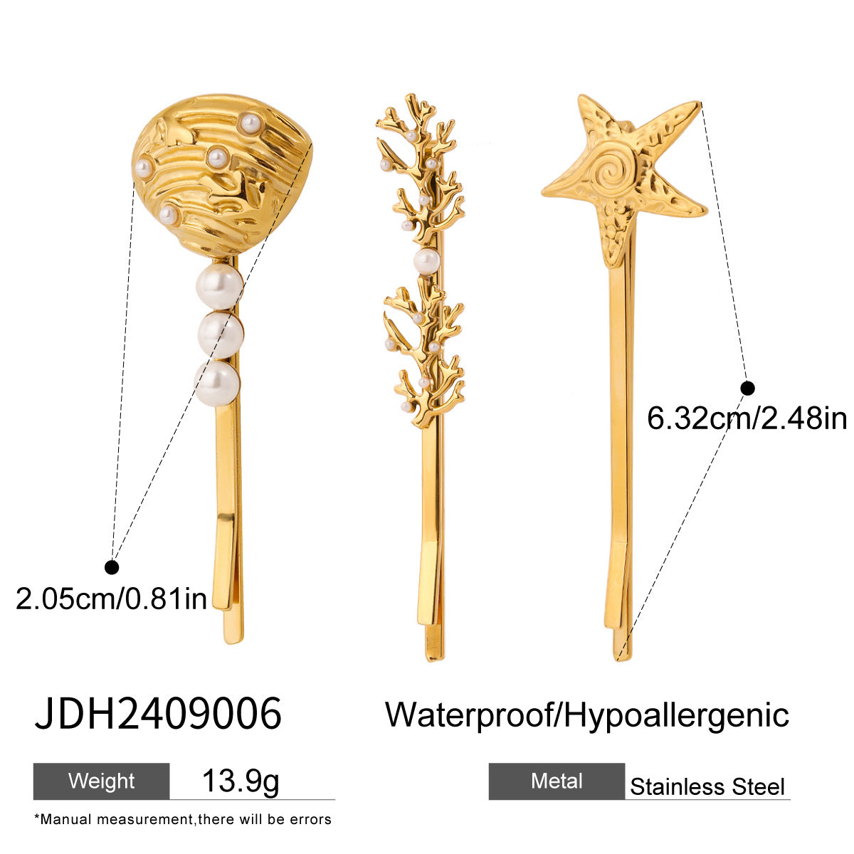 Lady's Flower Simple Titanium Steel Barrettes Suit