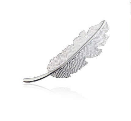 Europe and the United States big leaves feather hairpin fashion lady personality design leaf feather hairpin