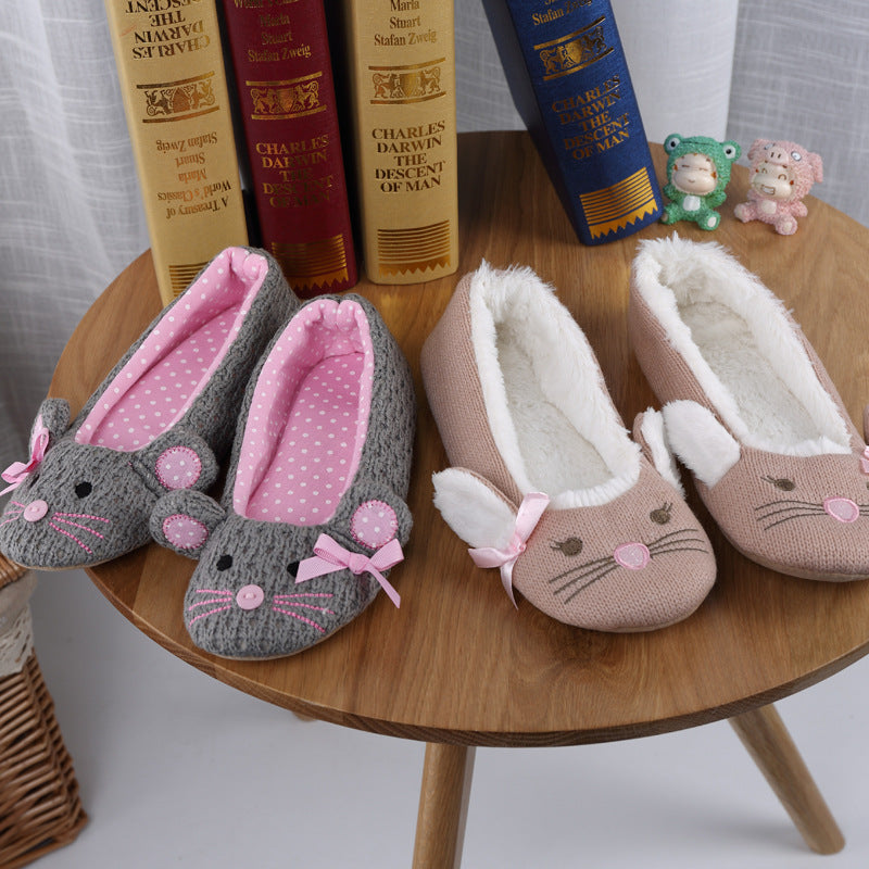 Women's Confinement Shoes Soft Bottom Cartoon Thermal Slippers