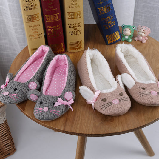 Women's Confinement Shoes Soft Bottom Cartoon Thermal Slippers