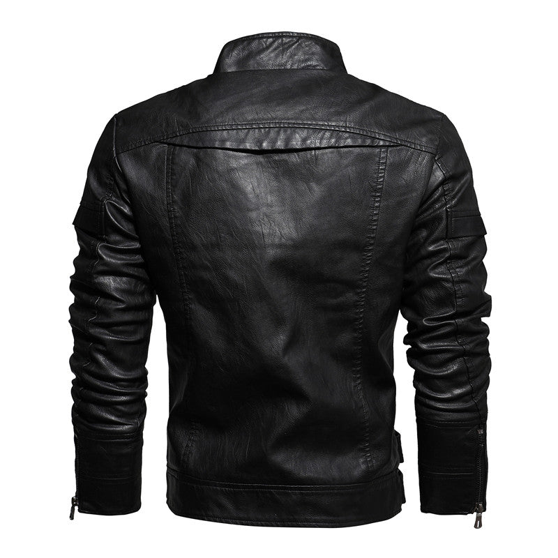 Imitation leather PU retro jacket