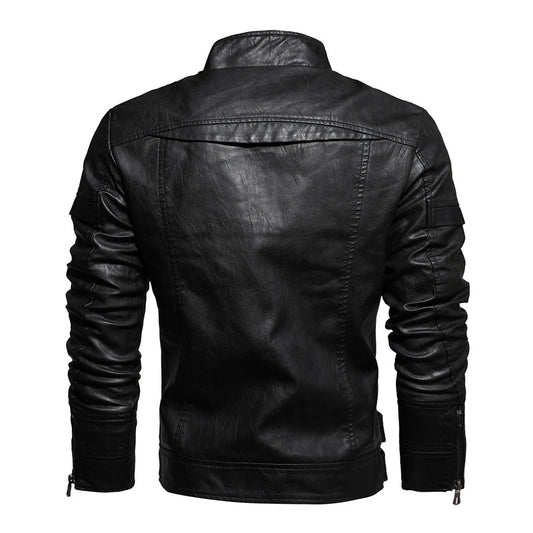 Imitation leather PU retro jacket