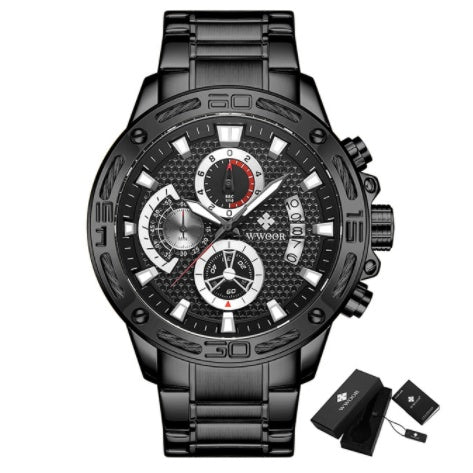 Men's steel band quartz watch