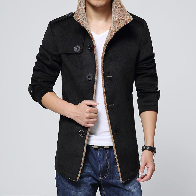 Slim-fit plus fleece men's coat