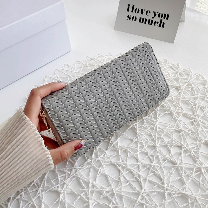 Vævet clutch med lynlås