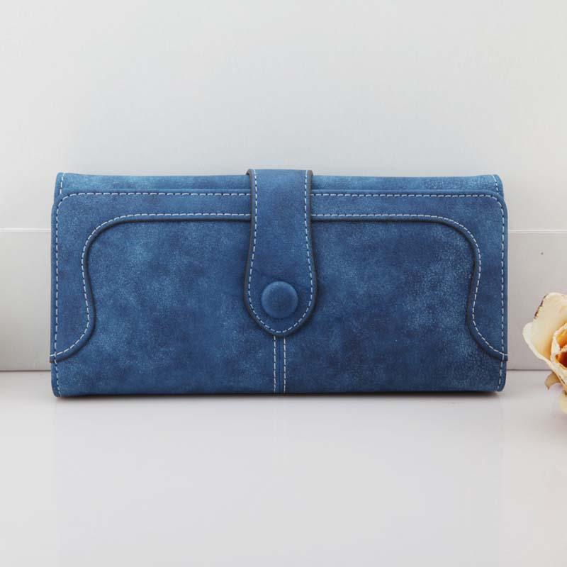 Korean version of the wallet ladies long retro matte stitching ladies wallet women's wallet wallet