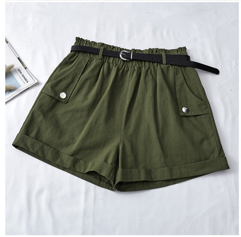 Temperament high waist curling hot pants
