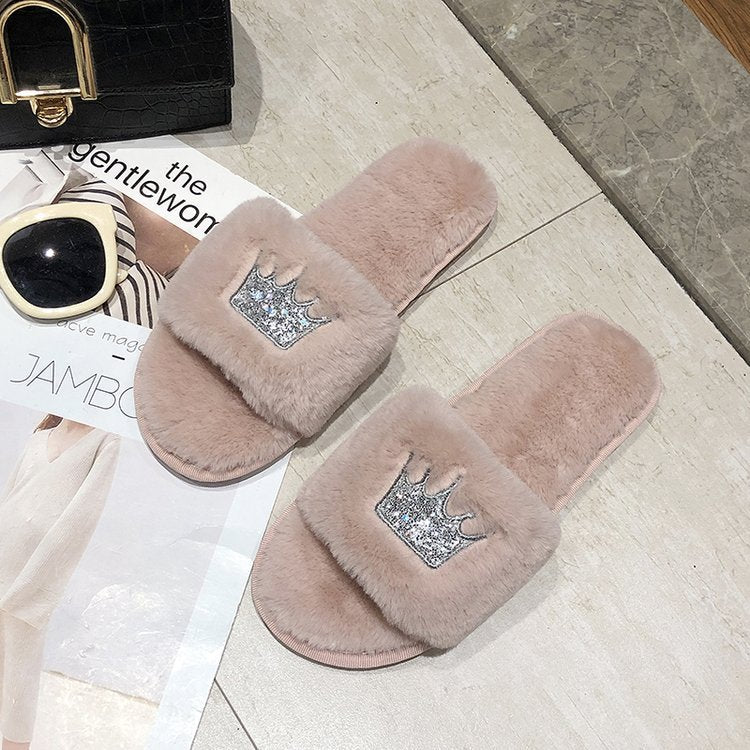Slip on slippers for women with soft bottom in autumn