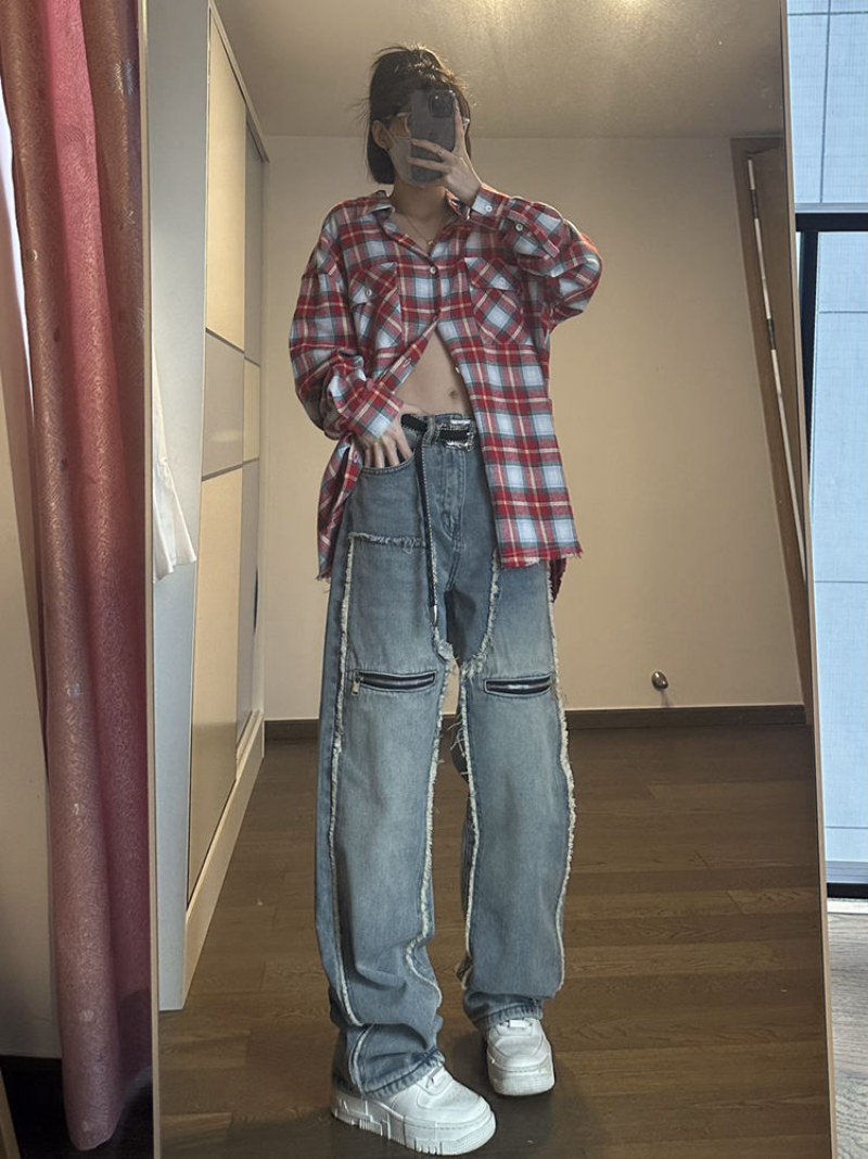 Women's Straight Tube Loose Fitting And Slimming Casual Jeans