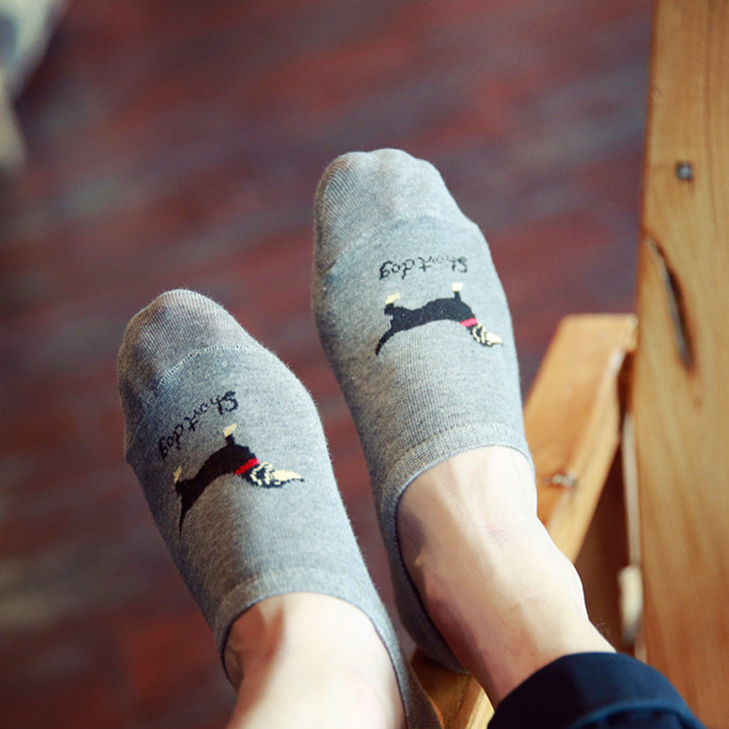Pure color boat socks