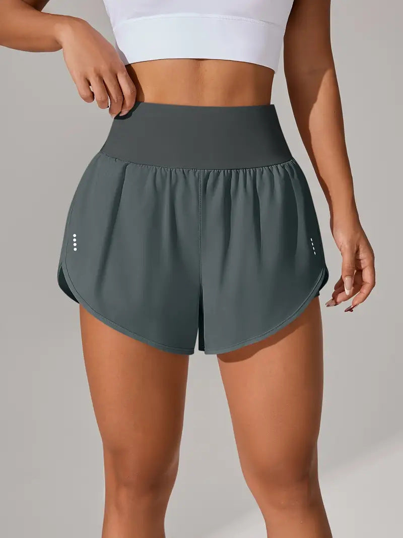 Women's Casual Loose High-Waisted Ruffle Hem Yoga Workout Shorts