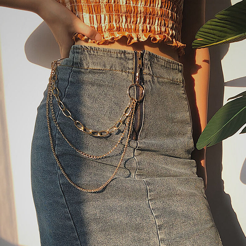 Tassel geometric waist chain