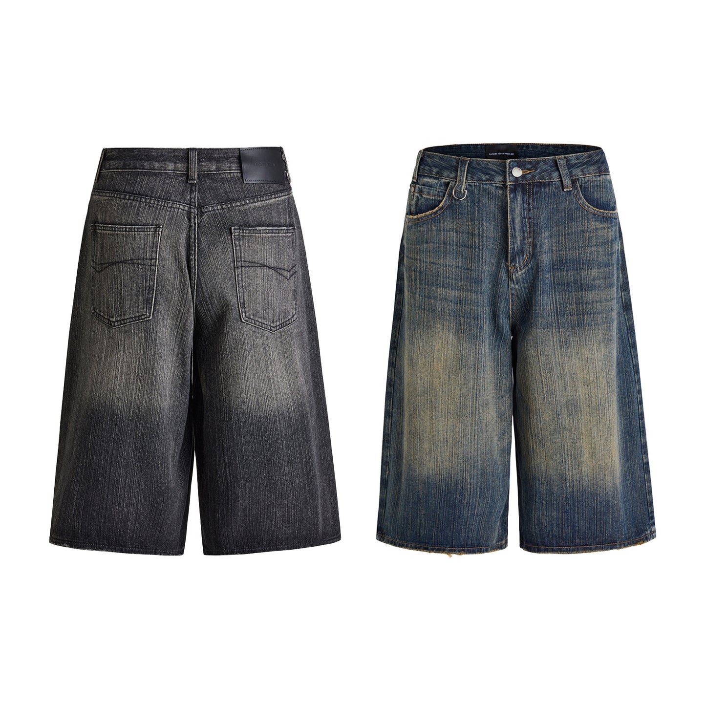 Wide Leg Cropped Jeans Summer Retro Washed Distressed Straight