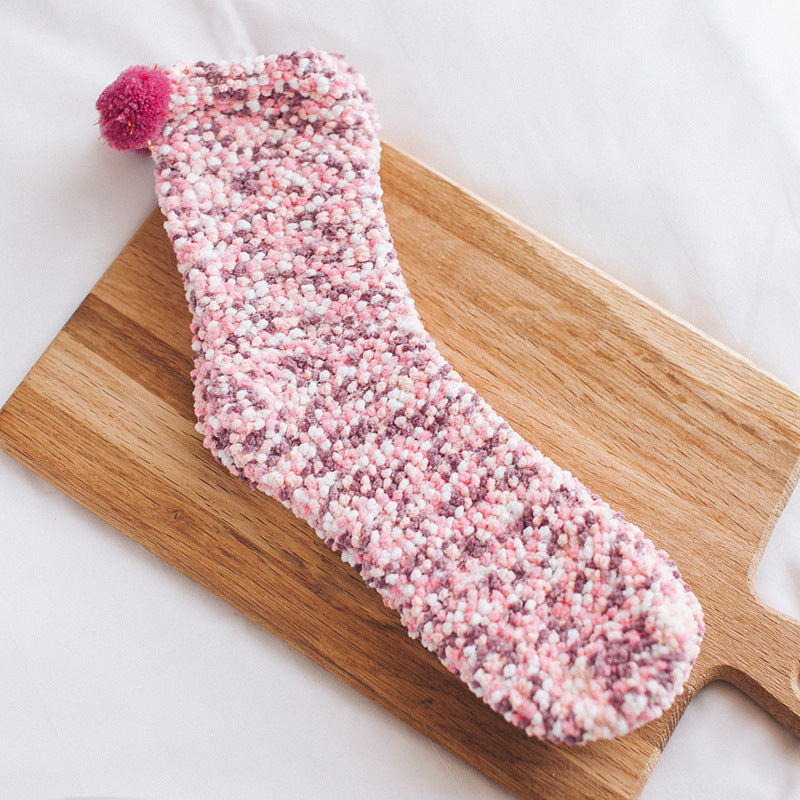 Thick coral plush socks