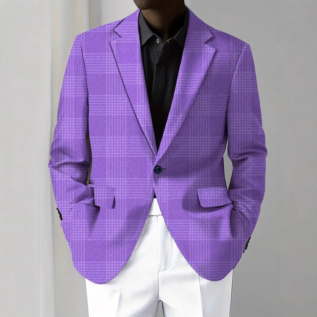 Men's Digital Print Long Sleeve Suit Jacket