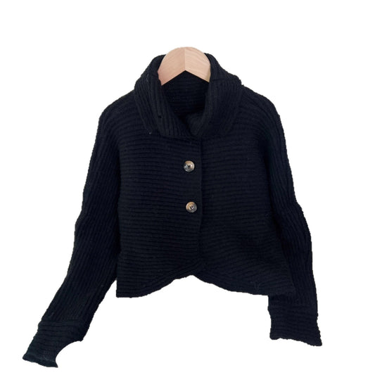 Knitted Cardigan Lapel Single Breasted Casual Irregular Women's Sweater Jacket