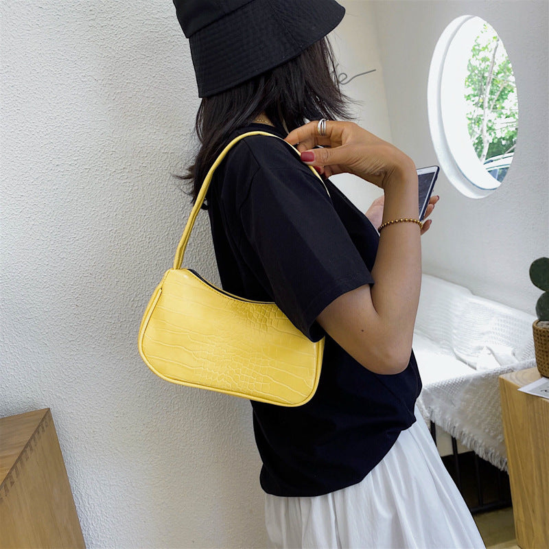 Candy color versatile half round armpit carrying shoulder bag
