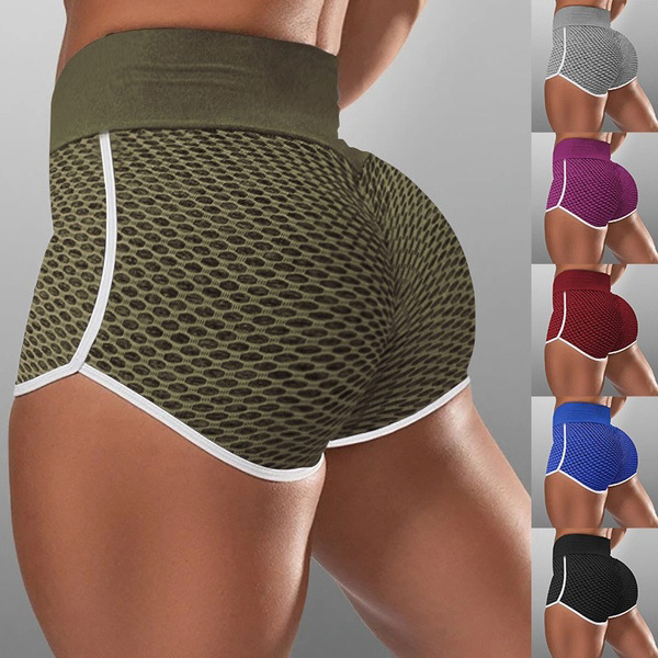 Jacquard high-waist hip-wrapped running shorts