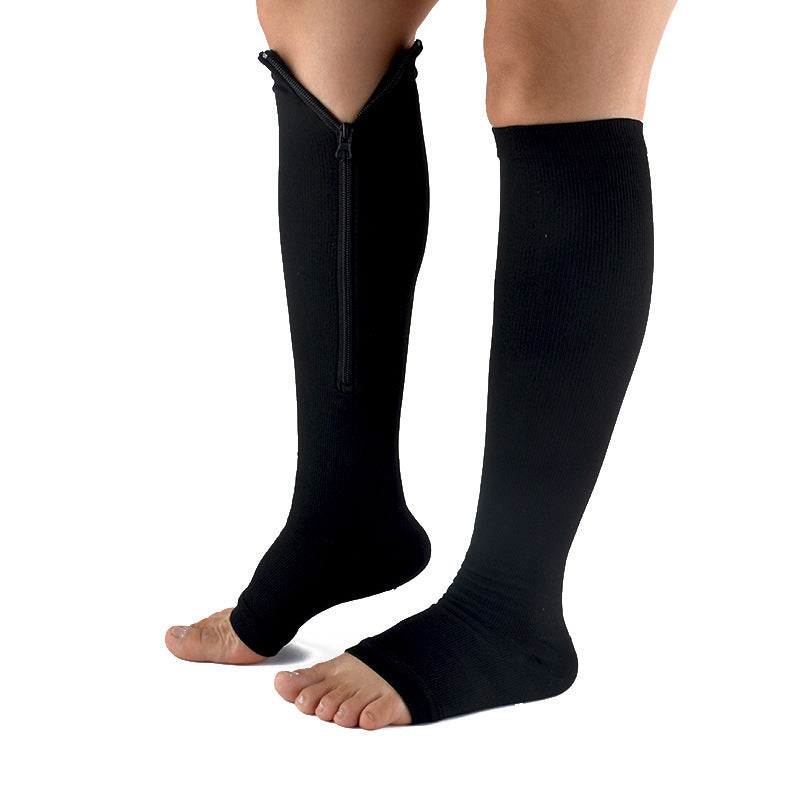 Zipper pressure socks