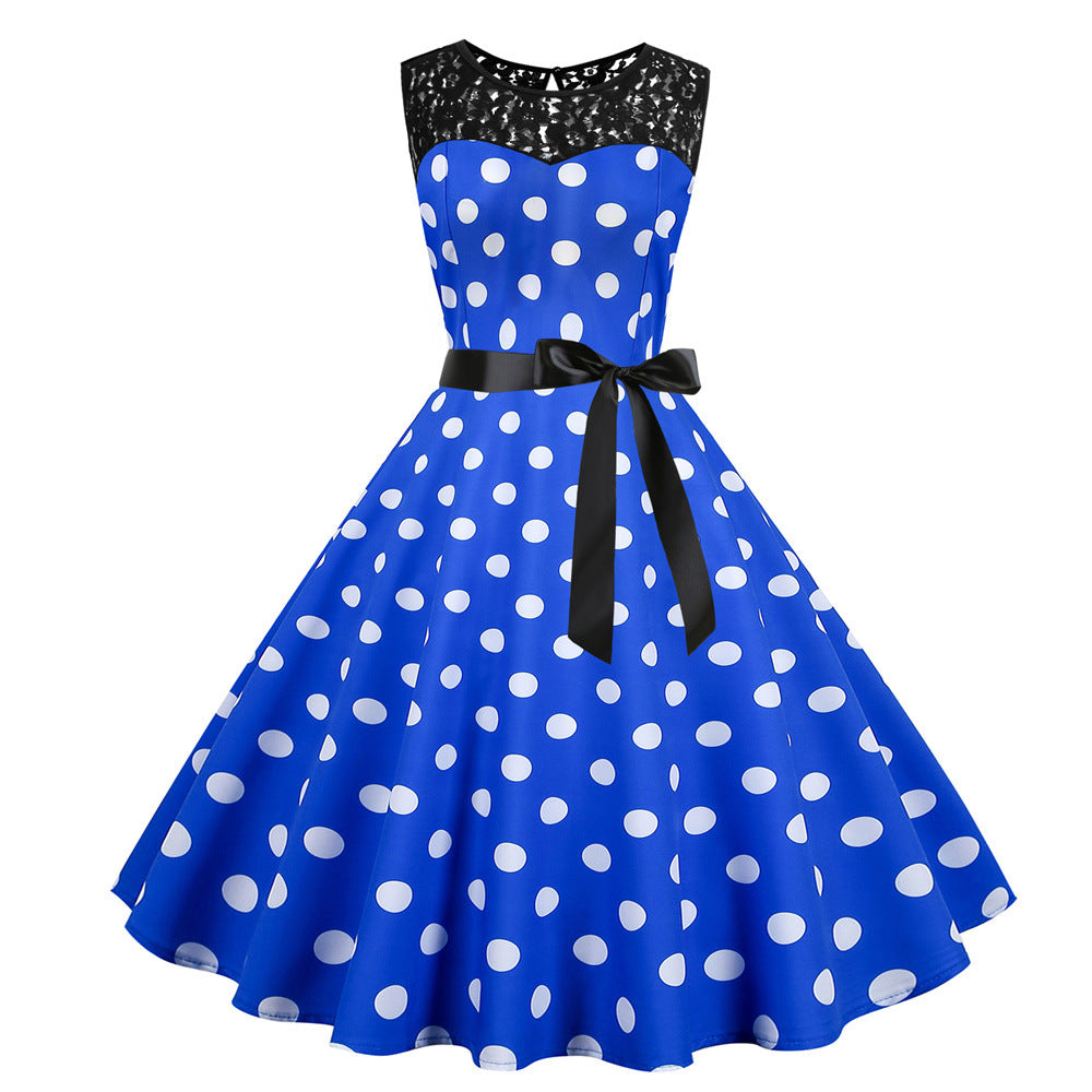 Women's Polka Dot Sleeveless Dress