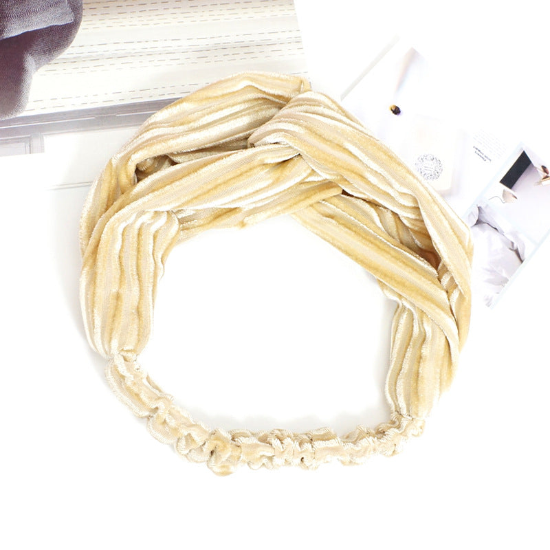 Solid color cross elastic headband