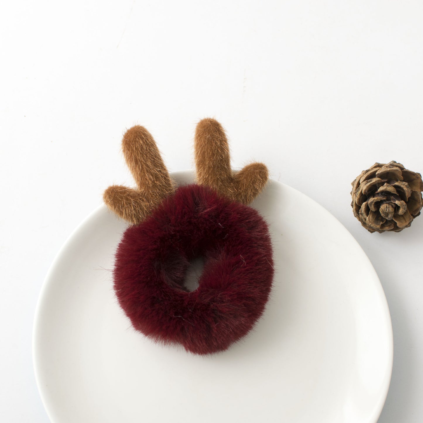 Sweet Plush Antlers Cute Girl Heart-sen Three-dimensional Deer Christmas Hair Accessories