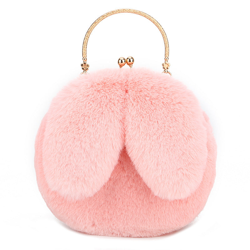 Fashion chain ear plush handbag