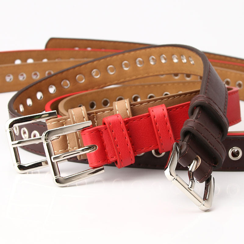 New metal whole eye belt ladies belt